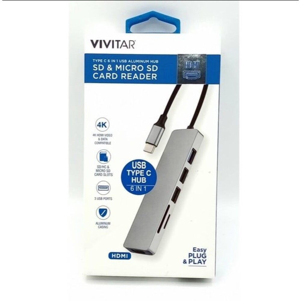 Vivitar Card Reader SD & Micro SD, HDMI, USB 6 in 1